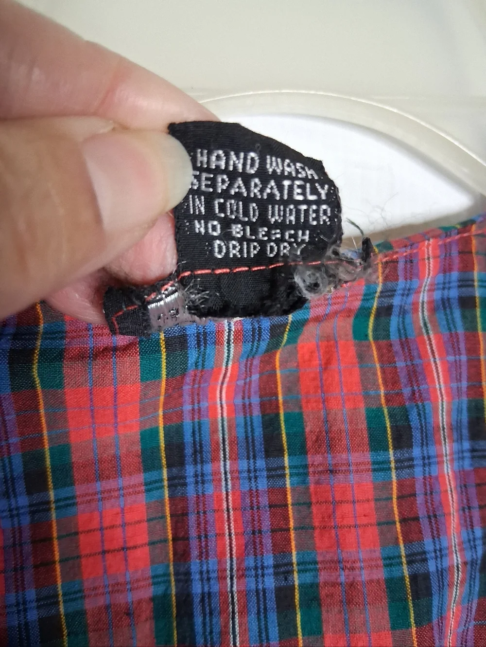 Monalisa Vintage Plaid Button Front Top with Lace Collar Size Small - Picture 4 of 8